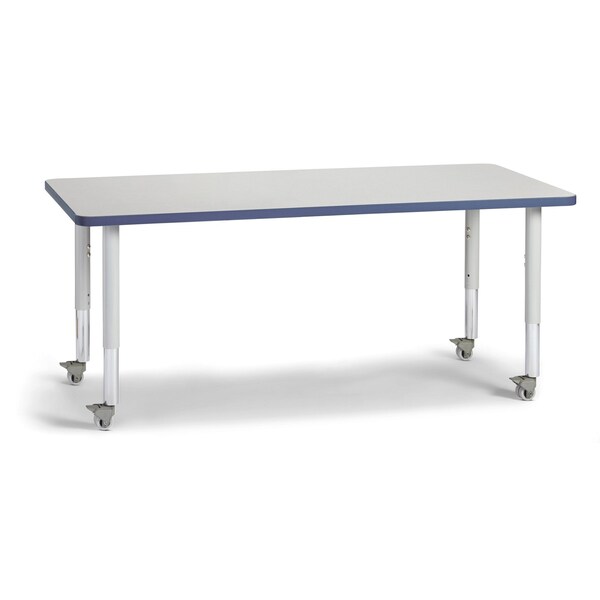 Berries Rectangle Activity Table, 30 in. x 60 in., Mobile, Freckled Gray/Navy/Gray